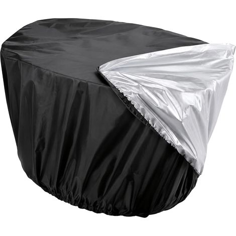 Housse réversible pour panier à pluie, en nylon imperméable, noire et argentée, 35 L, 70 x 80 cm, usage extérieur, 1 pièce (1/5)