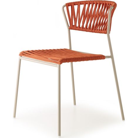 Lot de deux chaises indoor outdoor Filo cadre beige (1/4)