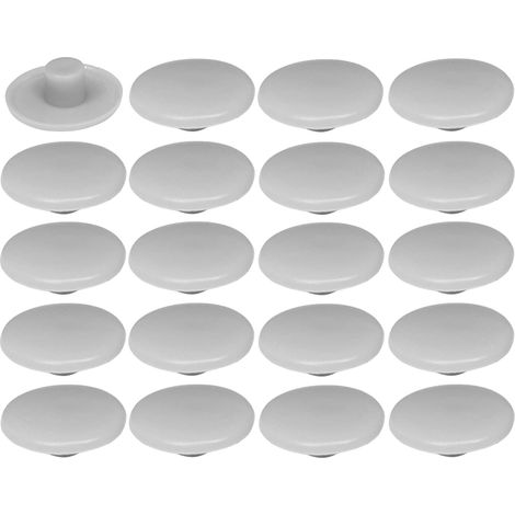 20x Cache vis en plastique 4 x 2,7 x 11,8mm Confirmat Meuble Capuchon Bouchon Trou Protection Universel, gris érable