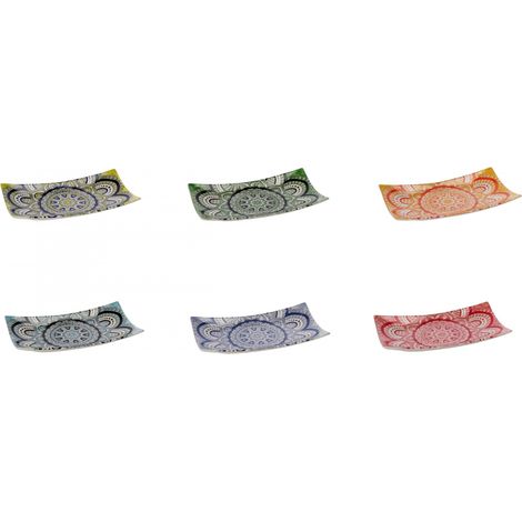 Piattino Vassoio in Ceramica Rettangolare Cruz 27,5 x 15,5 cm 6 Colori