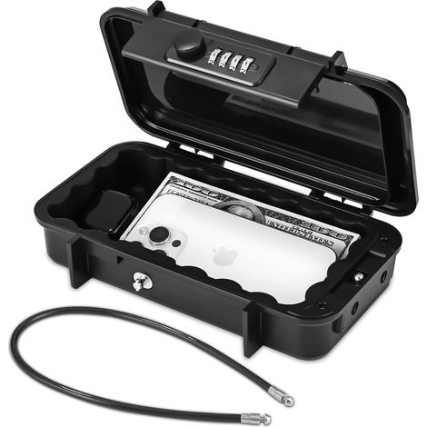 Coffre fort portable multi fonctionnel ABS avec code de sécurité grande capacité résistant aux chocs et aux chutes idéal pour la maison mini boîte à sécurité discrète boîte à code pratique et sans clé