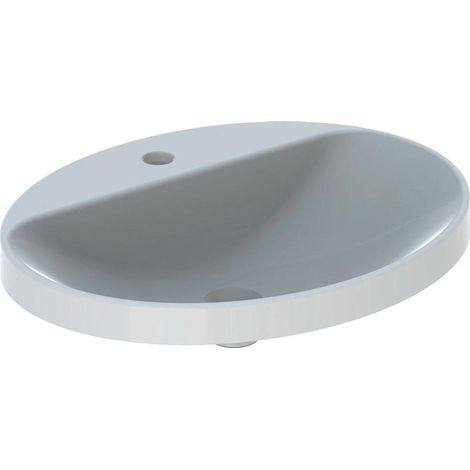 Lavabo à encastrer VariForm oval 600x480mm avec trou pour robinet sans trop plein blanc