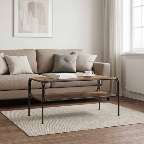 vidaXL Mesa lateral Madera envejecida 100 x 50 x 46 cm (1/5)