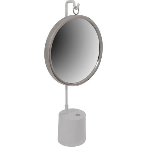 Miroir à Poser Rond "Eleganca" 65cm Blanc & Argent (1/2)