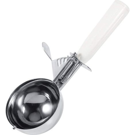 Paletta professionale per gelato da 8 cm in acciaio inossidabile, pratica paletta per gelato alla frutta con inserto in plastica (Colore: Bianco - 8 cm) (1/5)