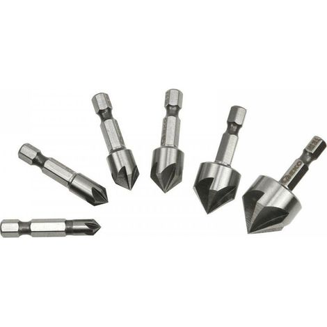 Geko Set di frese coniche 6 pezzi in acciaio HSS