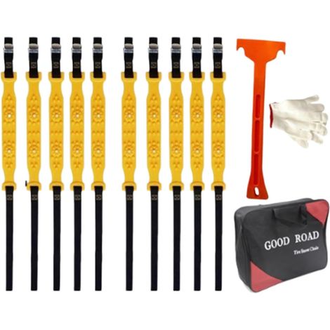 Vistap Chaînes à neige antidérapantes pour pneus, pneus d'hiver, pneus de voiture, chaînes antidérapantes pour échapper à la neige et à la boue, tendon épais en TPU antidérapant, pièces de chaîne (1/5)