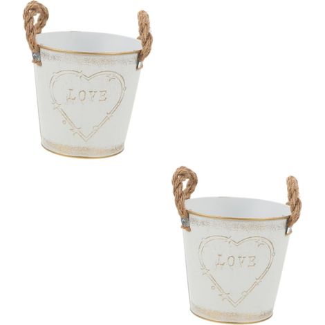 2pièces Pot De Fleurs Vintage Fer Seau à Fleurs Décoratif pour Plantes De Balcon Et Maison pour Décoration De Table Et Aménagement De Jardin Style Rétro (1/5)