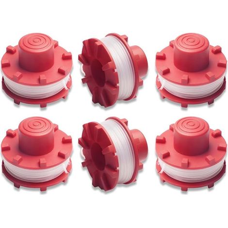 Ensemble de 6 pièces,Compatible avec Einhell GE-CT 36/30Li bobines de fil de rechange pour débroussailleuse,longueur 8 m, diamètre 2 mm,nylon bobines (1/5)