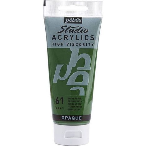 Peinture Acrylique - Pébéo - Studio - Terre Verte - 100 ml - Satiné - Professionnel (1/2)