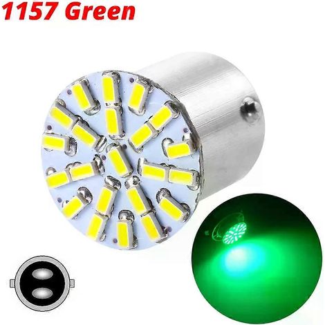 ampoule LED P21W blanche-rouge-verte 1157 BAY15D 1156 BA15S 3014 22SMD pour feu arrière de stationnement automatique (remplacement).