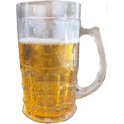 Chope à bière amusante - Chope à bière factice à double paroi avec glaçons (401-500 ml) - Bonne (1/5)