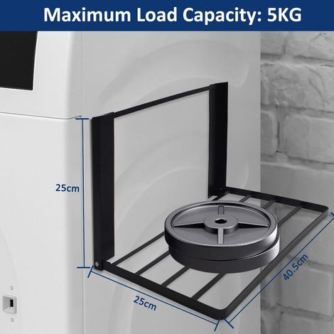 Support Machine a Laver, kit Superposition magnétique Lave Linge seche Linge Universel, Pliable Support Machine a Laver, Meuble de Rangement Machine a Laver, 40.5 25cm, Noir (1/5)
