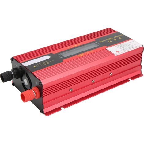 12V/24V auf 220V modifizierter Sinus-Wechselrichter für Auto, Universalstecker, USB-Anschluss, LCD-Bildschirm, roter Wechselrichter (1/5)