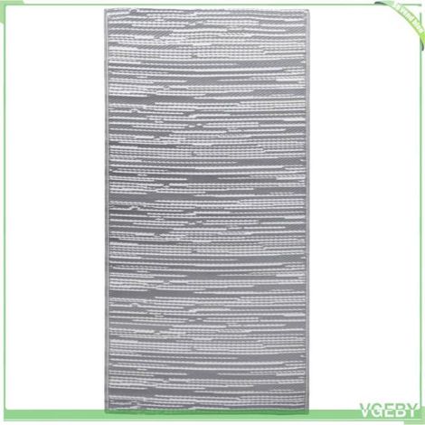 Tapis d'extérieur - FAFEICY - ARAKIL - Gris - 120x180 cm - Polypropylène jacquard double couche (1/5)