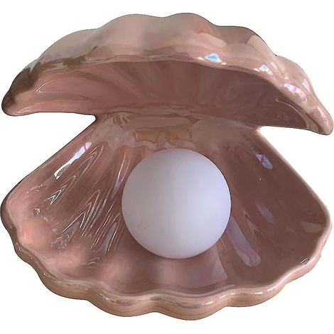 Lampes coquille céramique lampe chambre lampe de chevet rose (1/3)