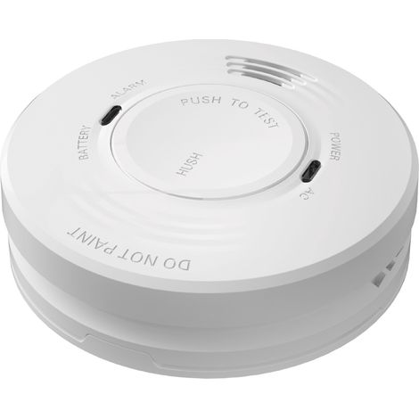 Détecteur de fumée 230 V, batterie de secours de 5 ans, blanc (1/5)