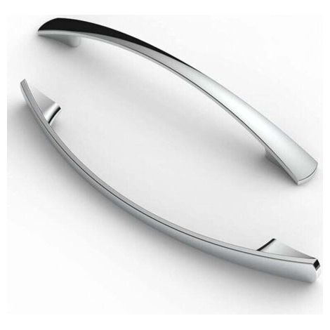 10 pièces poignées, espacement des trous de 128 mm, poignées de meubles, poignées de placard, poignées de cuisine, poignées, poignées de tiroir de meubles, Chrome (1/4)