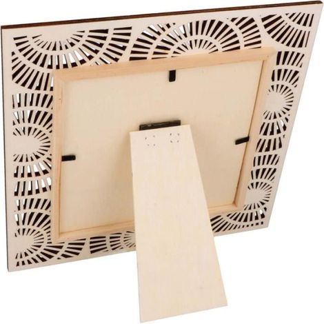 Cadre photo en bois - Artemio - Boho - 20 x 20 cm - Asymétrique - Beige