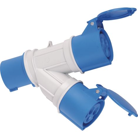 ADATTATORE INDUSTRIALE 2 prese 2p+t ip 44 blu - PRESA SPINA