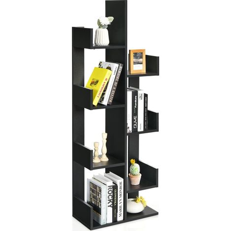 8-Tier Wooden Bookcase w/ Open Storage &Display Shelves for Bed Room Home Office (1/5)