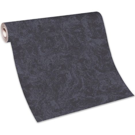 Papier peint uni gris anthracite chambre & salon | Tapisserie grise foncée unie idéale couloir & bureau | Papier peint intissé unicolore moderne (1/5)