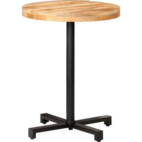 vidaXL Table de bistro Ronde Ø60x75 cm Bois de manguier brut (1/5)