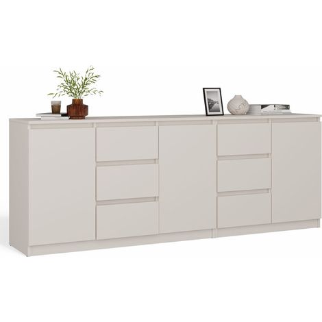 COSTA 1D3S 2D3S Cassettiera - 3 porte 6 cassetti - 200x75x40 cm - CACHEMIRE (1/5)