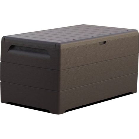 Duramax Außenbox Kunststoff 129,5 x 70 x 62,5 cm, 416 Liter,Braun,wetterfest,wartungsfrei,von Ezooza (1/5)