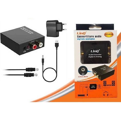 Trade Shop - 3,5-mm-Stereo-Audio-Konverteradapter von digital auf analog, FO-AV35-Kabel - (1/4)