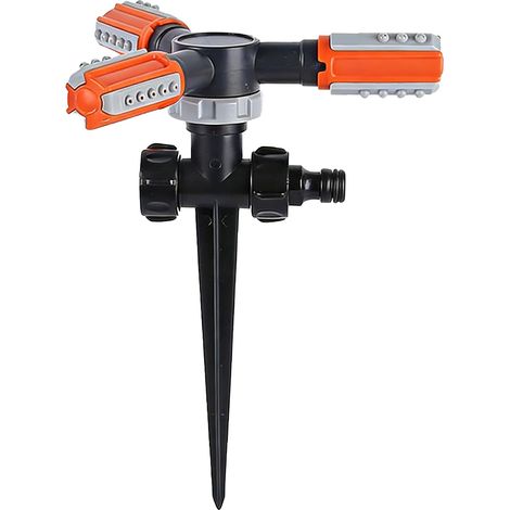 3 Arm Sprinkler, 360° Automatic Rotation, Quick Adapter, Small Area for Garden, Cleaning, Watering, Car Washing, Irrigation, Irrigation etc (1/5)