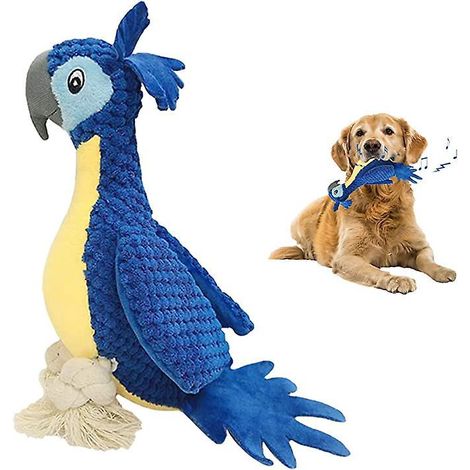 jouet En Peluche Bleu En Forme D'oiseau Chien, Chiot Et Chien De Taille Moyenne, Jouet Pour Chien Grince, Jouet Mcher Pour Chien, Jouet Dentaire (1/5)