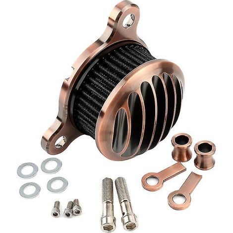 Système de filtre à air pour admission d'air. Filtre à air inclus. Compatible avec les modèles Harley Sportster XL883NRP, XL1200LX et Iron 883 8XL1200X (séries 2004-2020). 1 pièce - Bronze. (1/5)