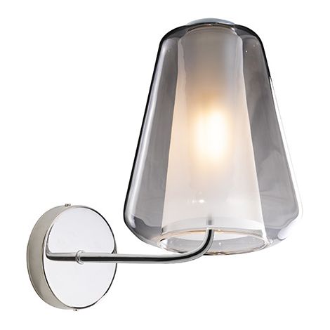 Applique Contemporanea Double Skin Gamma Metallo Cromo Vetro Fumè 1 Luce E27 (1/2)