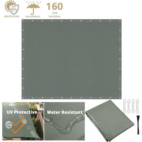 Store extérieur imperméable (gris foncé, 2 x 2 m), protection UV à 95 %, brise-vue pour jardin (1/5)