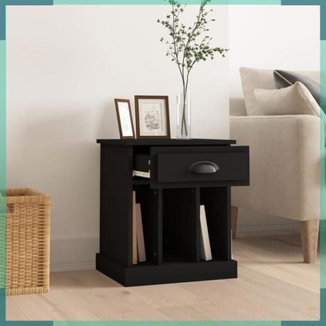 Table de chevet - 816346 - noir - bois d'ingénierie - 43 x 36 x 50 cm (1/5)