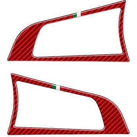Cadre décoratif de boutons de volant en fibre de carbone, autocollants de voiture compatibles avec Alfa Romeo Giulia Stelvio 2017-2019, accessoires intérieurs (Style - 7)-AquaForge (1/2)