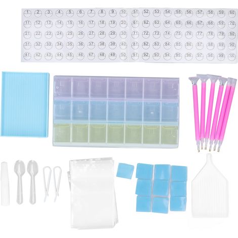 Rhinestone Painting Tool Set with Storage Box Point Drill Pen Spot Drilling Mud Storage Box Rhinestone Painting Kit (1/5)