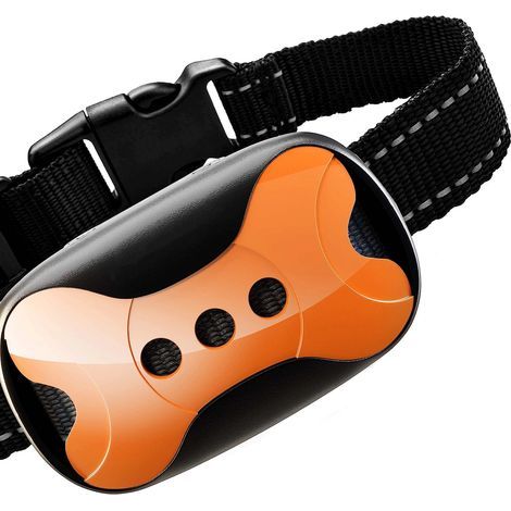 Collar antiladridos para perros - Collar de entrenamiento antiladridos - Collar antivibración sin descargas - Collar antiladridos, naranja (1/5)