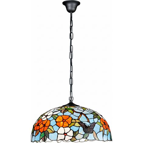 Sospensione Tiffany Vetro Multicolor 1 Luce E27 (1/2)