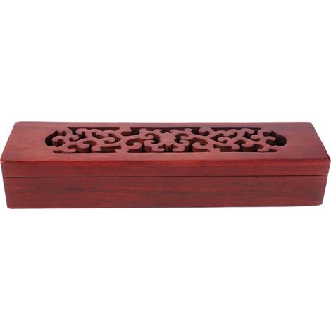 Coffret baguettes en bois de nanmu du Vietnam, brûle-encens couché, boîte à encens ajourée assortie (1) (1/5)
