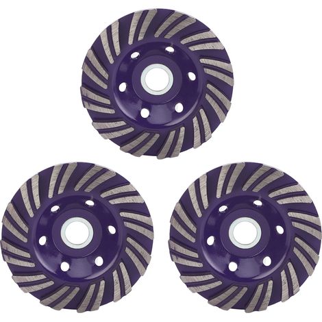 3 pièces meule diamantée 100mm tasse pour et polissage pierres de béton ciment marbre Violet (1/5)