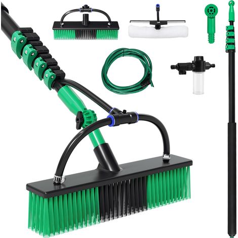 Randaco Teleskop-Wasserbürste, 3,6 m, 4-fache Verstellbarkeit, Schwarz-Grün, perfekt für Gartenpflege