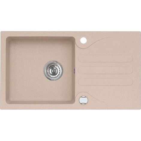 Alveus Galapagos - Lavello in granito 77x43 cm, con comando dello scarico, beige 1091213