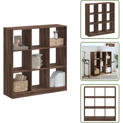 Bibliothèque chêne marron 102x32x108 cm bois d'ingénierie - Bibliothèque - Meuble Rangement - Étagère - Bibliothèque Design - Bibliothèque Moderne (1/5)