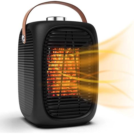 Chauffage soufflant économe en énergie et silencieux 800w/1300w deux niveaux de puissance salon multifonctionnel à économie d'énergie, céramique, noir (1/4)