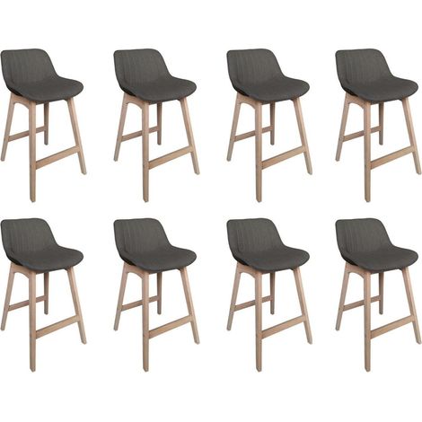 Set aus Insel- und Barstühlen aus Eiche mit 65 cm breitem Sitz aus MELLOW-Stoff (1/5)
