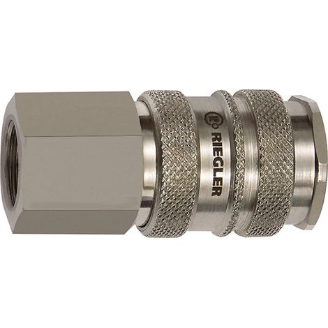 Schnellverschlusskupplung DN 10 IG STA/MS vern.Gew.G 3/8 Zoll 14,95mm RIEGLER (1/3)