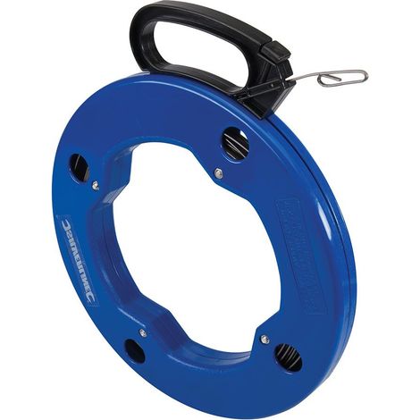 Silverline – Ruban de tirage aiguille tire fil d'électricien 30m – Acier à ressort souple – Œillet pour passage facile dans gaines – Usage professionnel