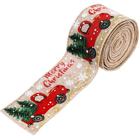 Ruban à bords filaires, tissu en lin pour camion Vintage, atmosphère de vacances, 5x500cm (1/5)